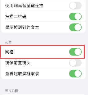 同仁苹果手机维修网点分享iPhone如何开启九宫格构图功能